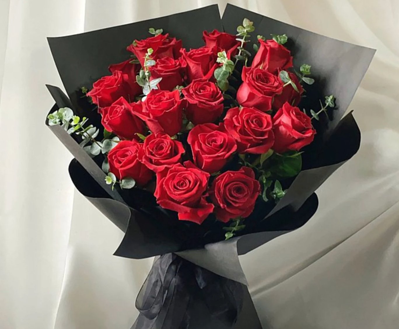 Midnight Romance Two Dozen Rose Wrapped Bouquet - NYC Bouquet Delivery