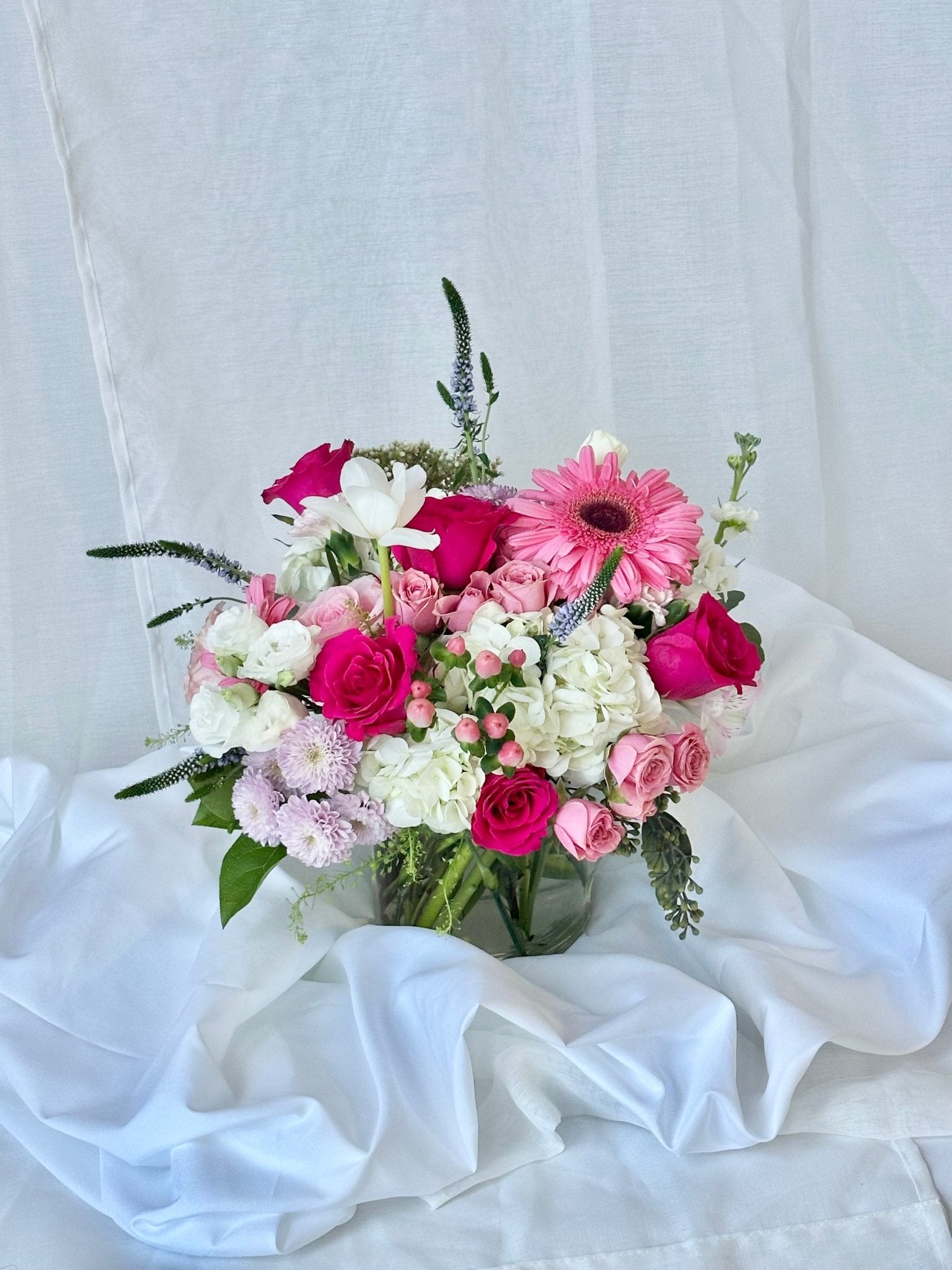 Pink Bloom Elegance Vase - NYC Bouquet Delivery