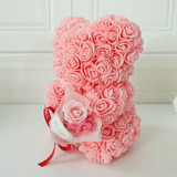 Artificial Floral Rose Bear Gift - Baby Pink - NYC Bouquet Delivery