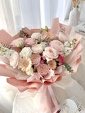 Rosy Glow Bouquet – Pink Roses and Gerbera Daisies - NYC Bouquet Delivery