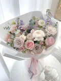 Whispering Petals Bouquet – Soft Pink and White Roses - NYC Bouquet Delivery