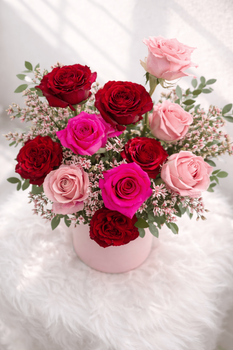 Best Seller – Valentine’s Day Designer’s Choice (Red & Pink | Vase) - KKOT Floral Studio | Jersey City Florist & Same - Day Delivery
