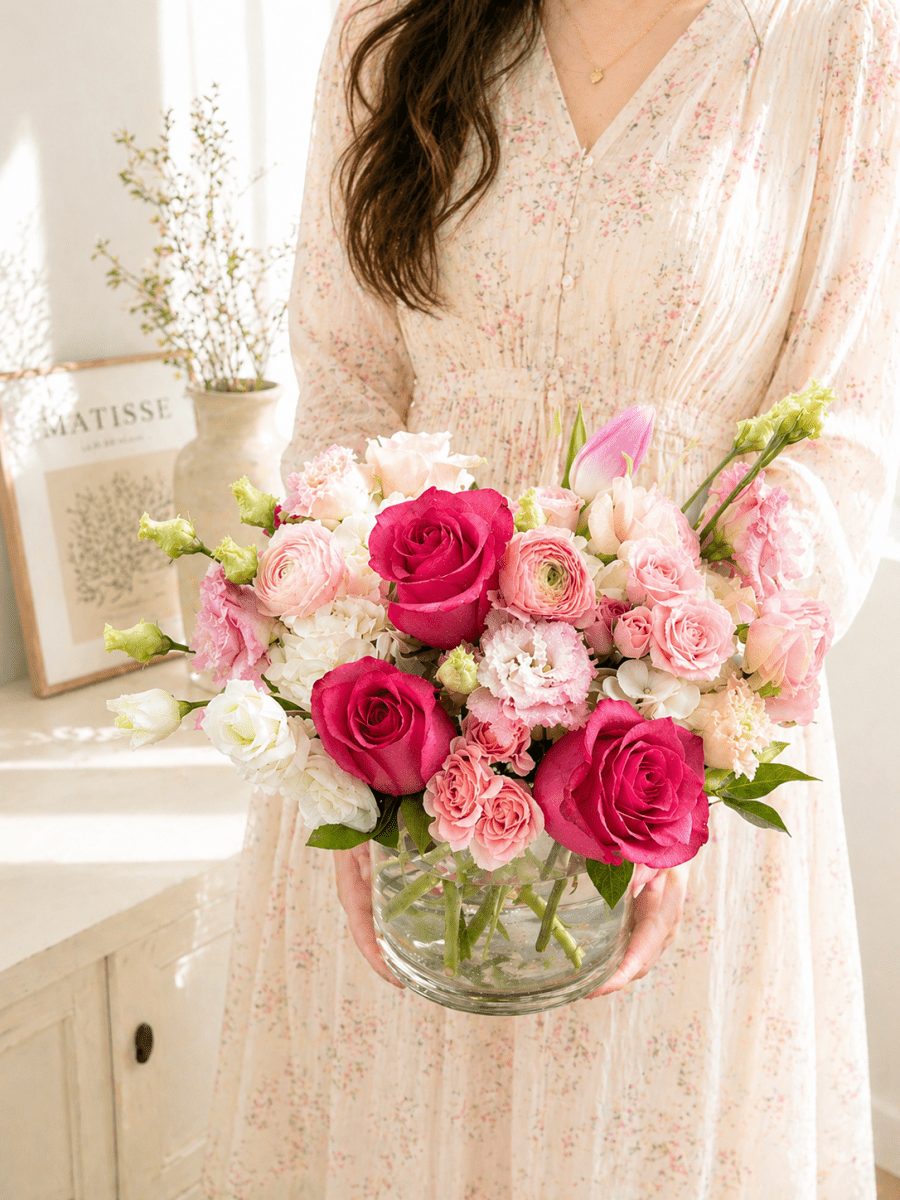Rosé Garden Vase - KKOT Floral Studio | Jersey City Florist & Same - Day Delivery