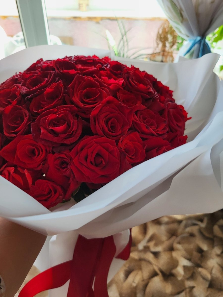 Two Dozen Rose Wrapped Bouquet - KKOT Floral Studio | Jersey City Florist & Same - Day Delivery