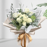 White Rose Dozen Bouquet - NYC Bouquet Delivery