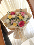 Rainbow Bloom Bouquet – Colorful Roses and Mixed Flowers - NYC Bouquet Delivery