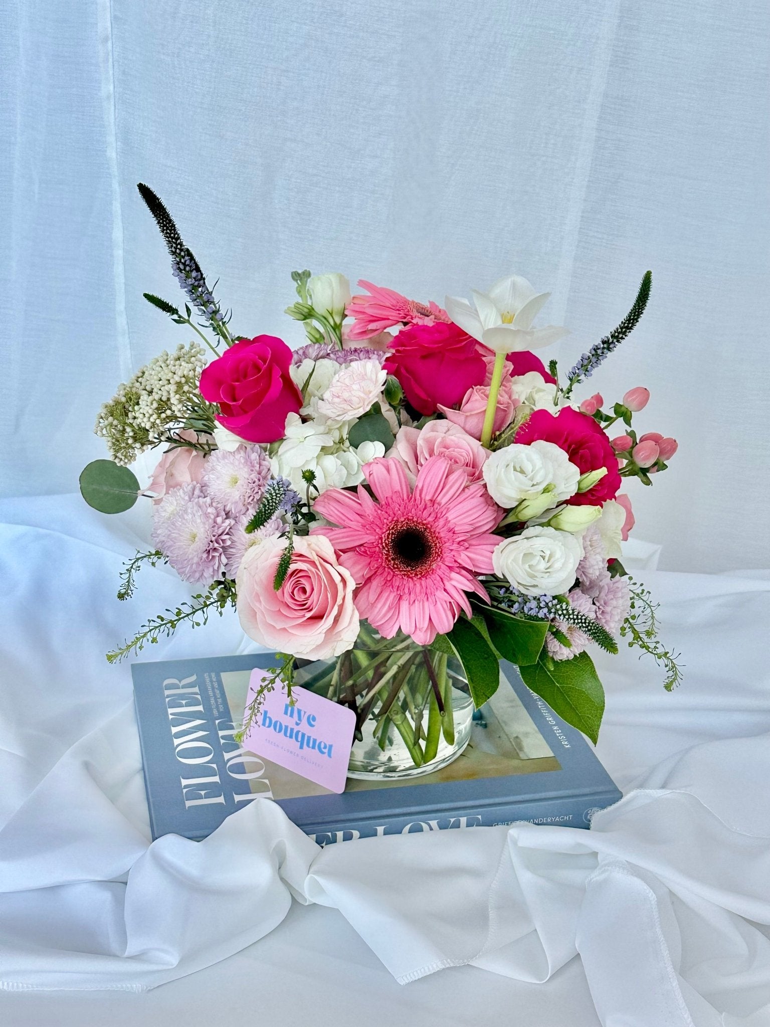 Pink Bloom Elegance Vase - NYC Bouquet Delivery