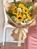Sunflower Bliss Flower Wrapped Bouquet - NYC Bouquet Delivery