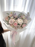 Whispering Petals Bouquet – Soft Pink and White Roses - NYC Bouquet Delivery