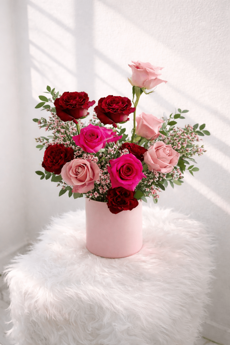 Best Seller – Valentine’s Day Designer’s Choice (Red & Pink | Vase) - KKOT Floral Studio | Jersey City Florist & Same - Day Delivery