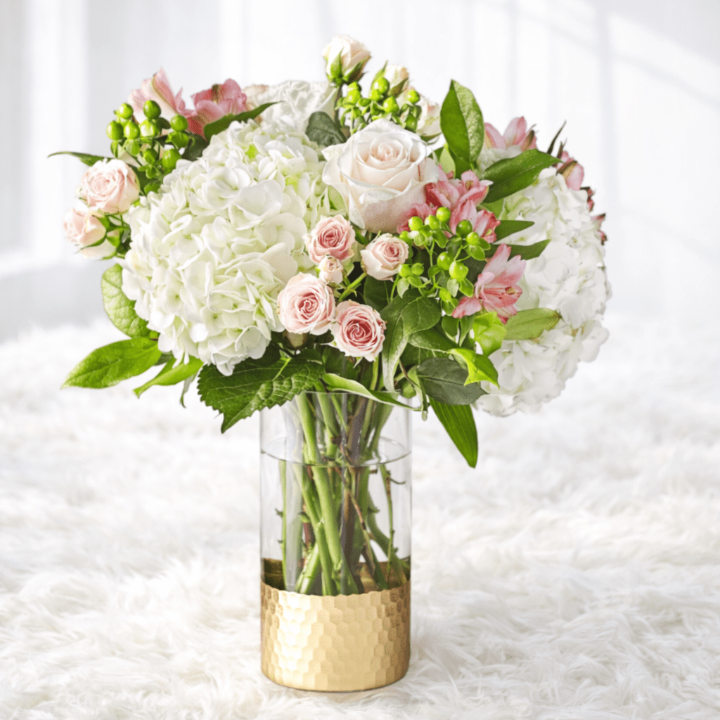Blissful White Bouquet (Vase Included) - KKOT Floral Studio | Jersey City Florist & Same - Day Delivery