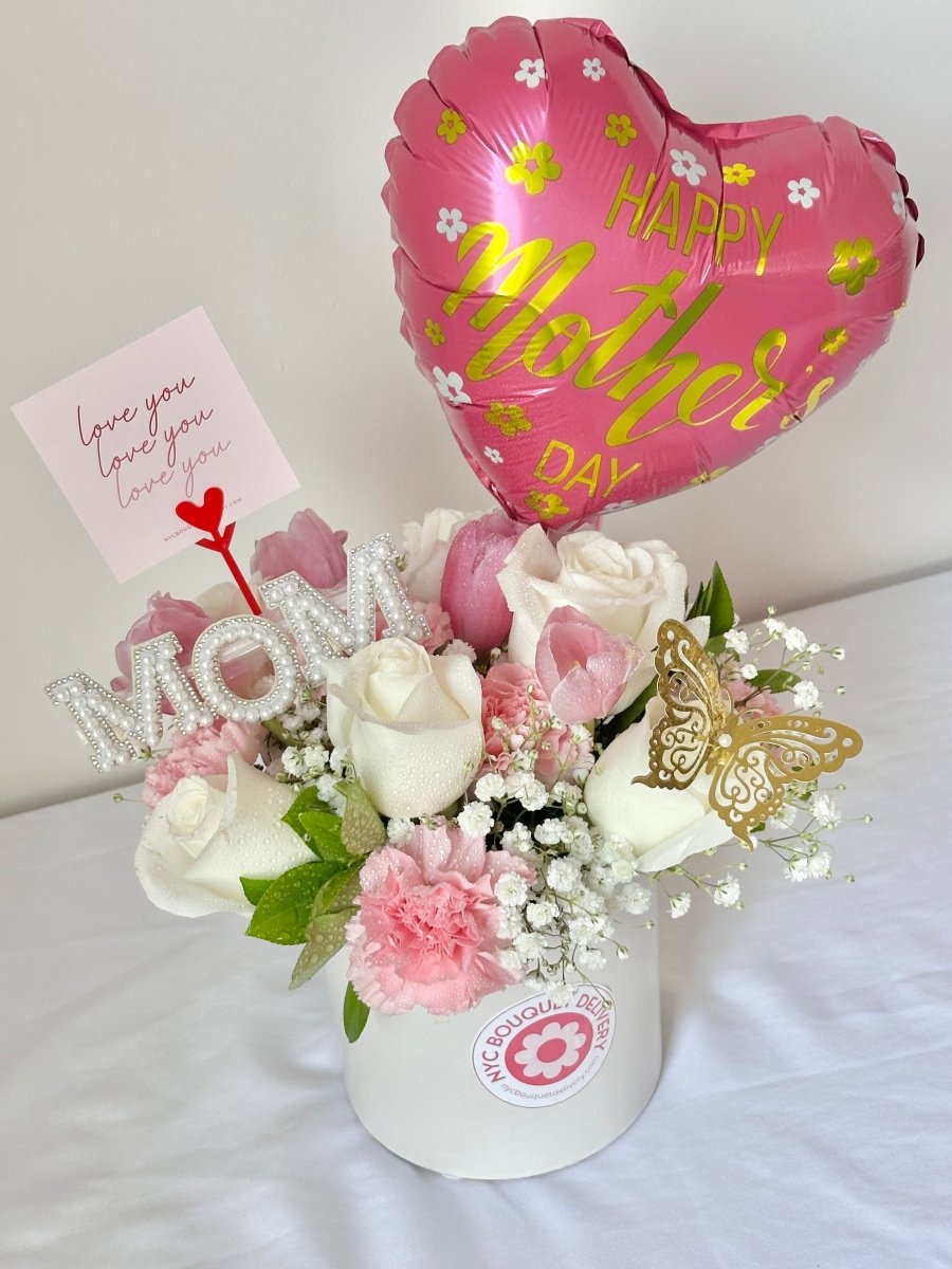 Love You, Mom Vase Arrangement - Mother's Day Special Edition 2025 - NYC Bouquet Delivery