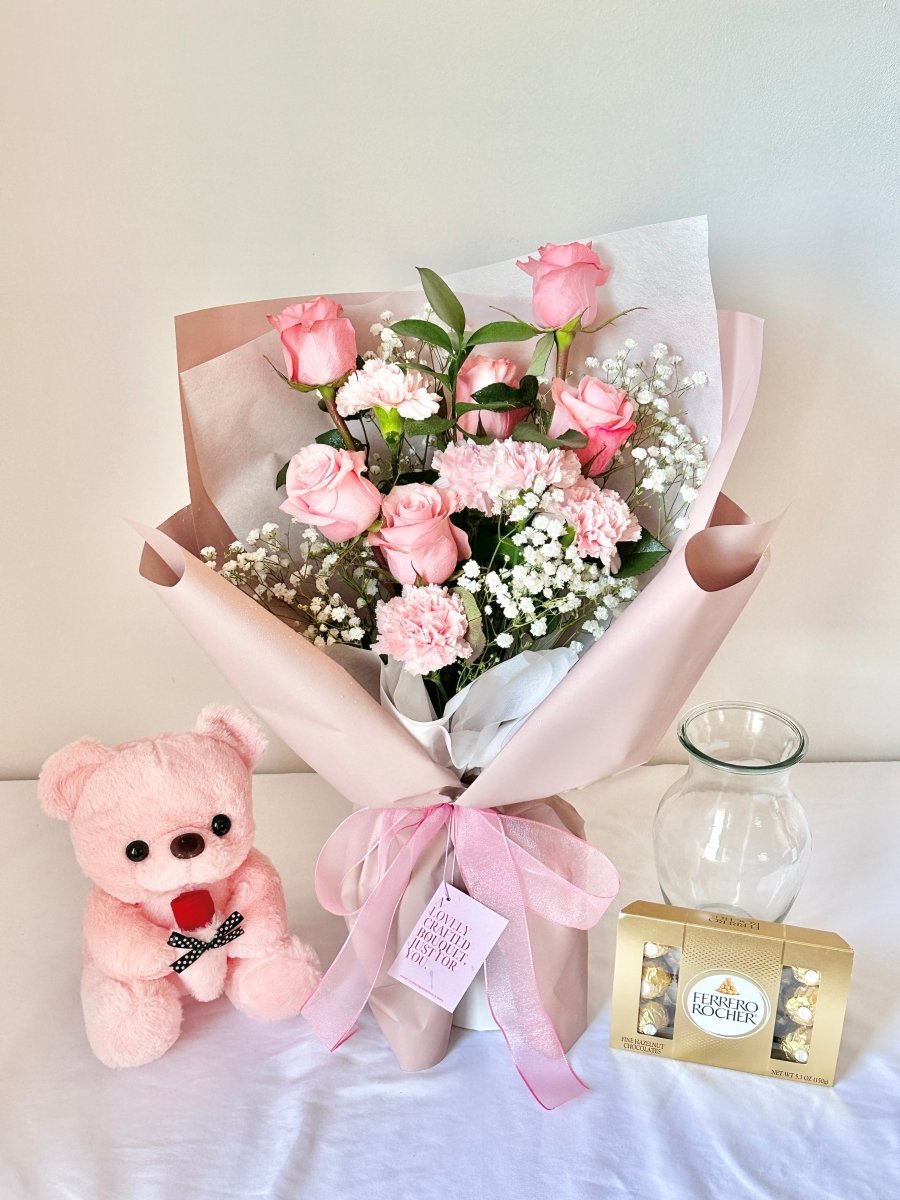 [Pick Up ONLY] Blush Pink Rose & Carnation Bouquet - Mother's Day Special Edition 2025 - NYC Bouquet Delivery