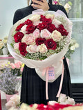 Pink & Red 2 Dozen Rose Bouquet - KKOT Floral Studio | Jersey City Florist & Same - Day Delivery
