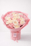 Pink & White 2 Dozen Rose Bouquet - KKOT Floral Studio | Jersey City Florist & Same - Day Delivery