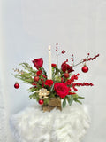 Red Holiday Candle Centerpiece - KKOT Floral Studio | Jersey City Florist & Same - Day Delivery