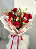 Red Velvet & Blush Bouquet - KKOT Floral Studio | Jersey City Florist & Same - Day Delivery