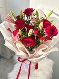 Red Velvet & Blush Bouquet - KKOT Floral Studio | Jersey City Florist & Same - Day Delivery
